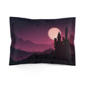 Castle Moon Pillow Sham — Gothic Purple Castle Landscap Pillow Sham