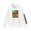 Psychedelic Mushroom Creatures Hoodie — Colorful Fractal Art Pullover
