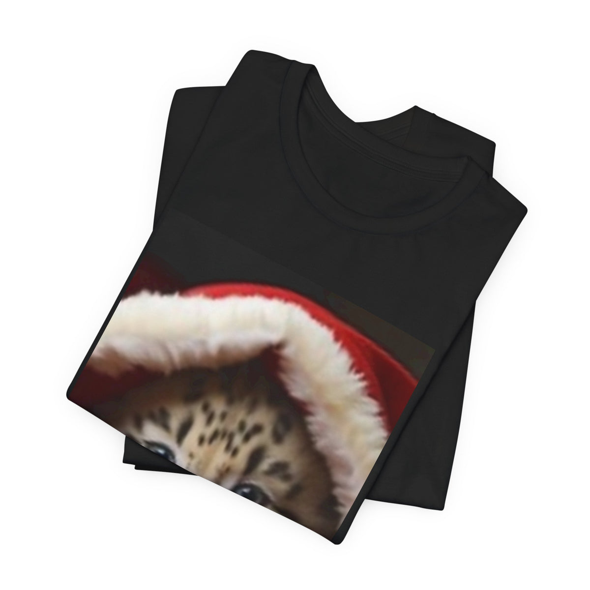 Christmas Snow Leopard Cub T-Shirt — Cute Holiday Cat Tee