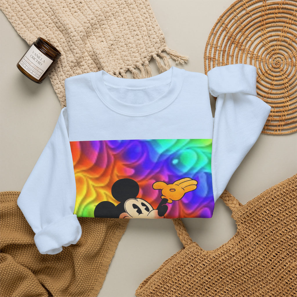 Mickey Mouse Rainbow Colors Unisex Heavy Blend Crewneck Sweatshirt