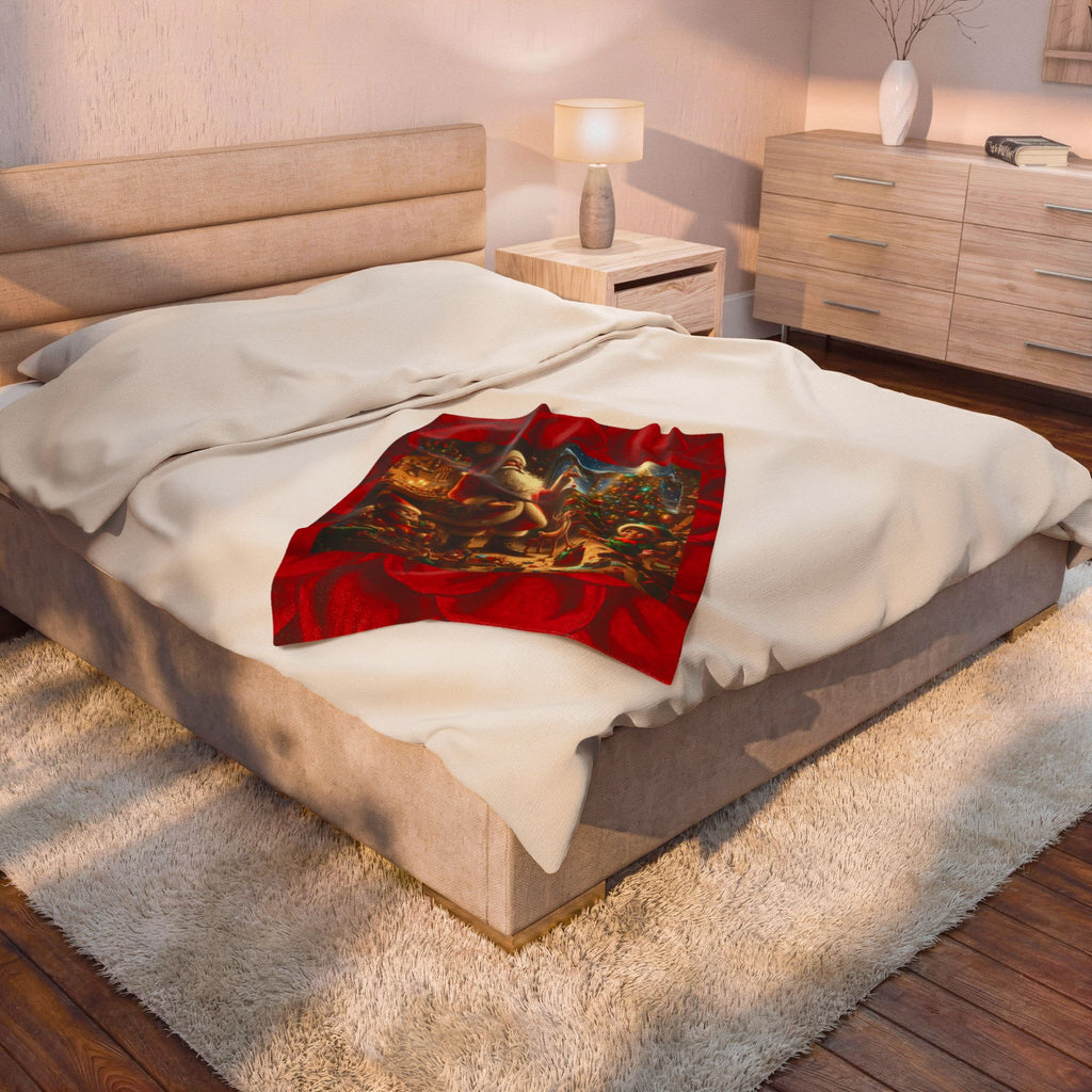 Santa Claus Workshop Plush Blanket