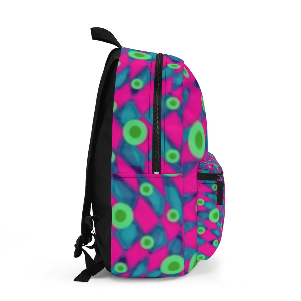 Backpack — Neon Retro Geometric Print School Backpack