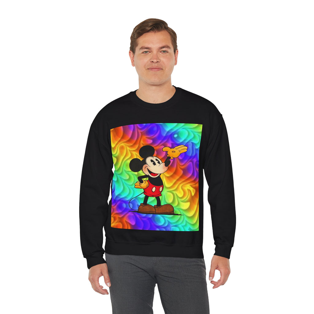 Mickey Mouse Rainbow Colors Unisex Heavy Blend Crewneck Sweatshirt