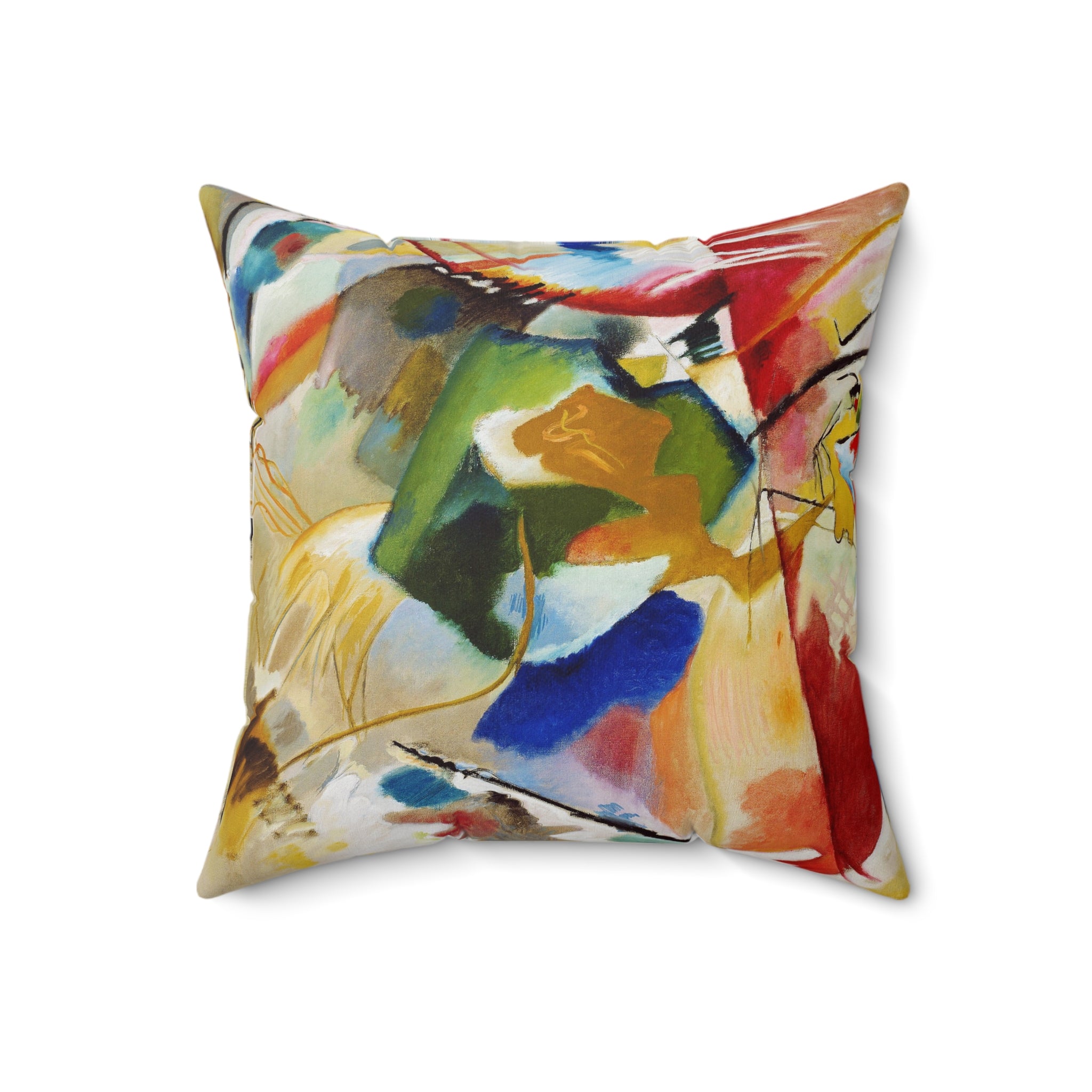 Decorative Pillow Cat Face & Colorful Geometrics