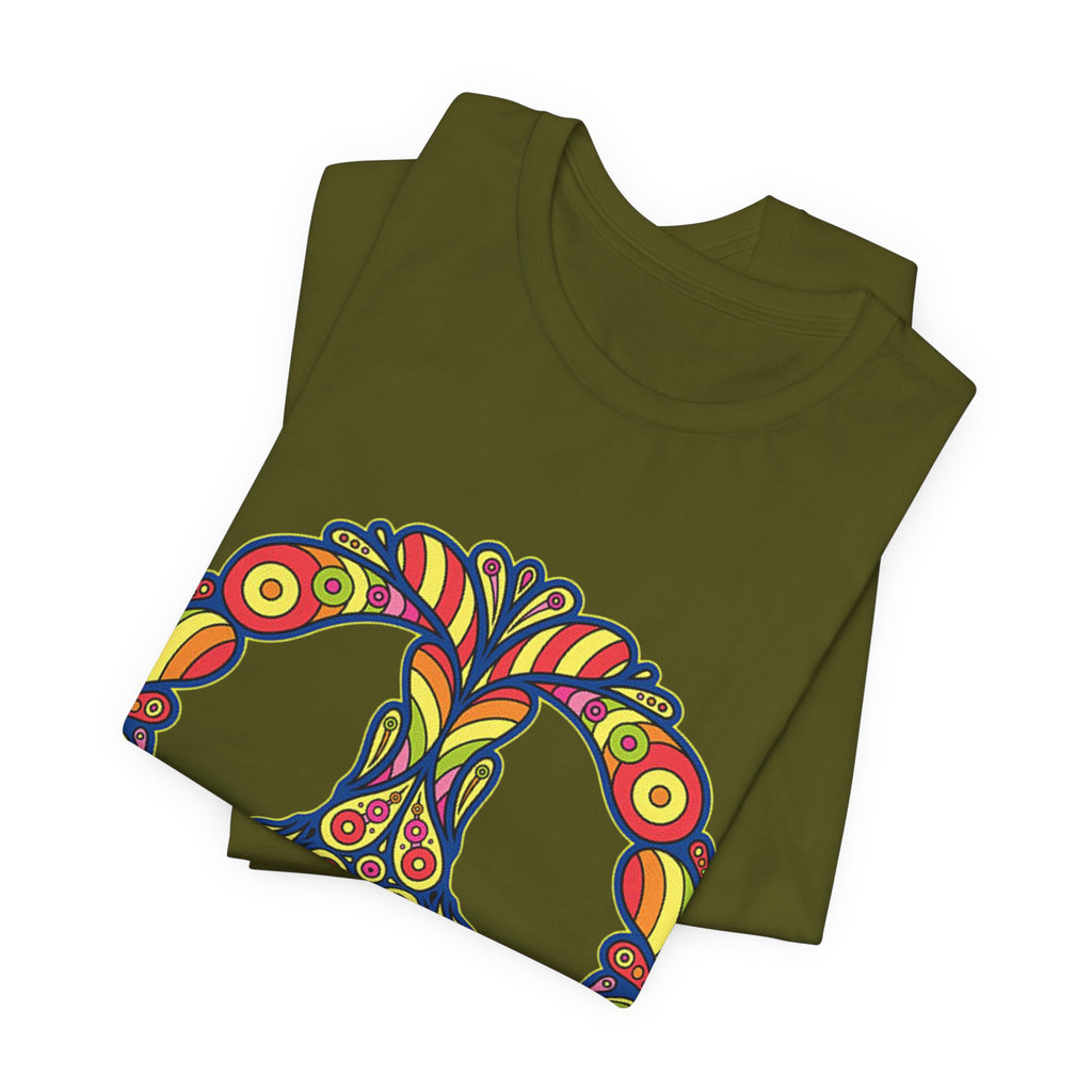 Psychedelic Floral Peace Sign T-Shirt World Peace