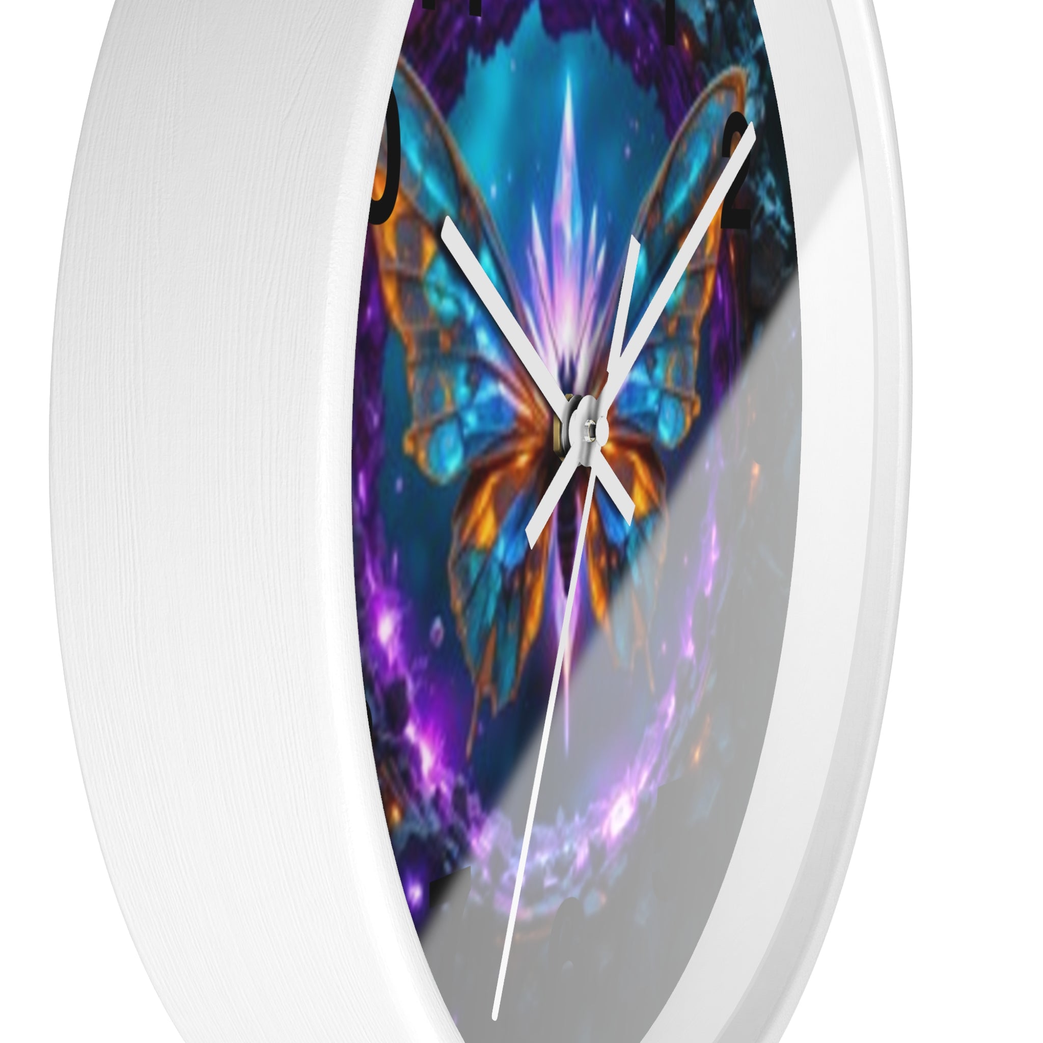 Mystic Butterfly Wall Clock — Neon Fantasy Home Decor