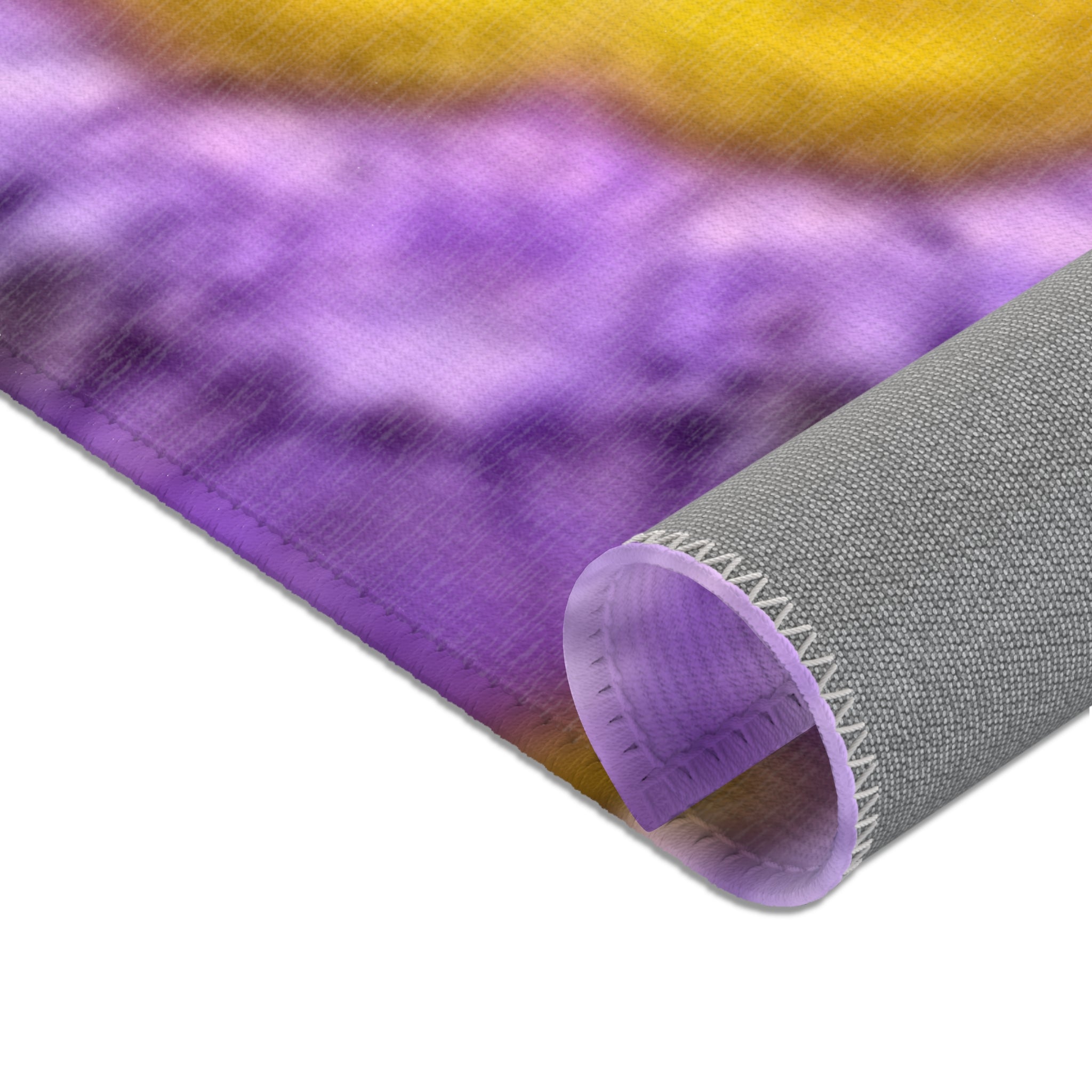 Purple Yellow Mandala Area Rug