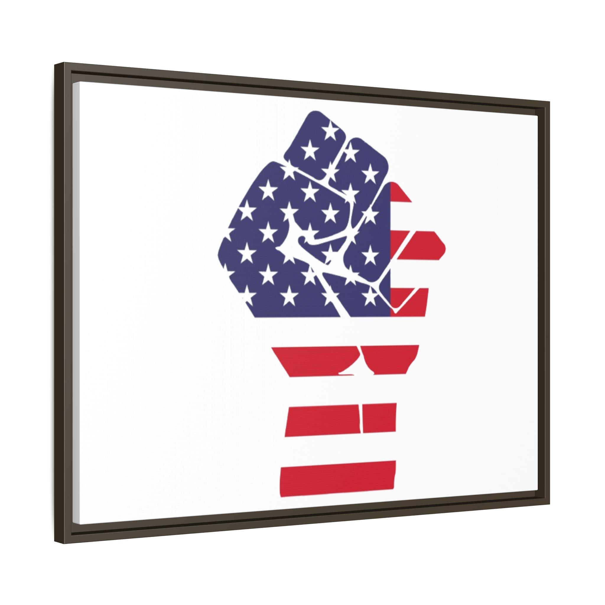 Framed Canvas Print – American Flag Fist Wall Art