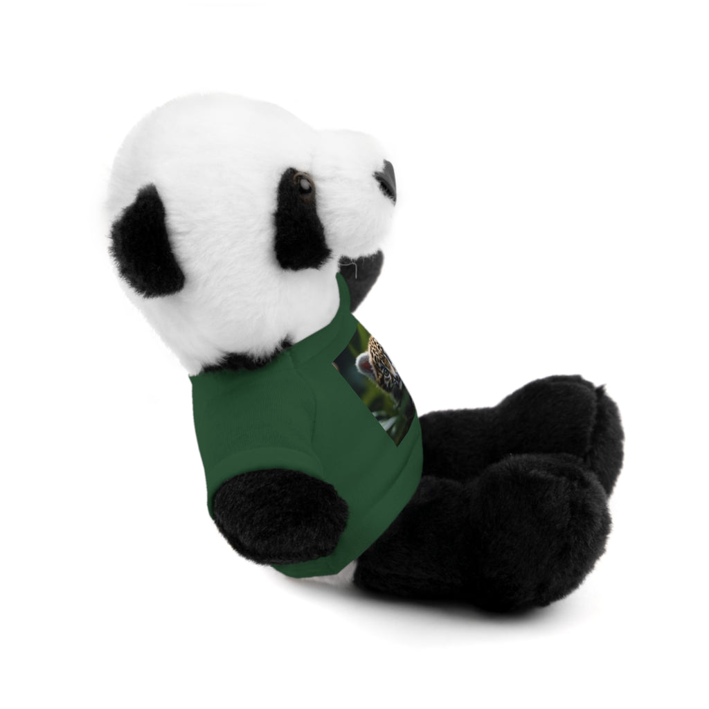 Plush Teddy Bear with Leopard Cub Tee — Cute Animal Gift for Kids & Wildlife Lovers