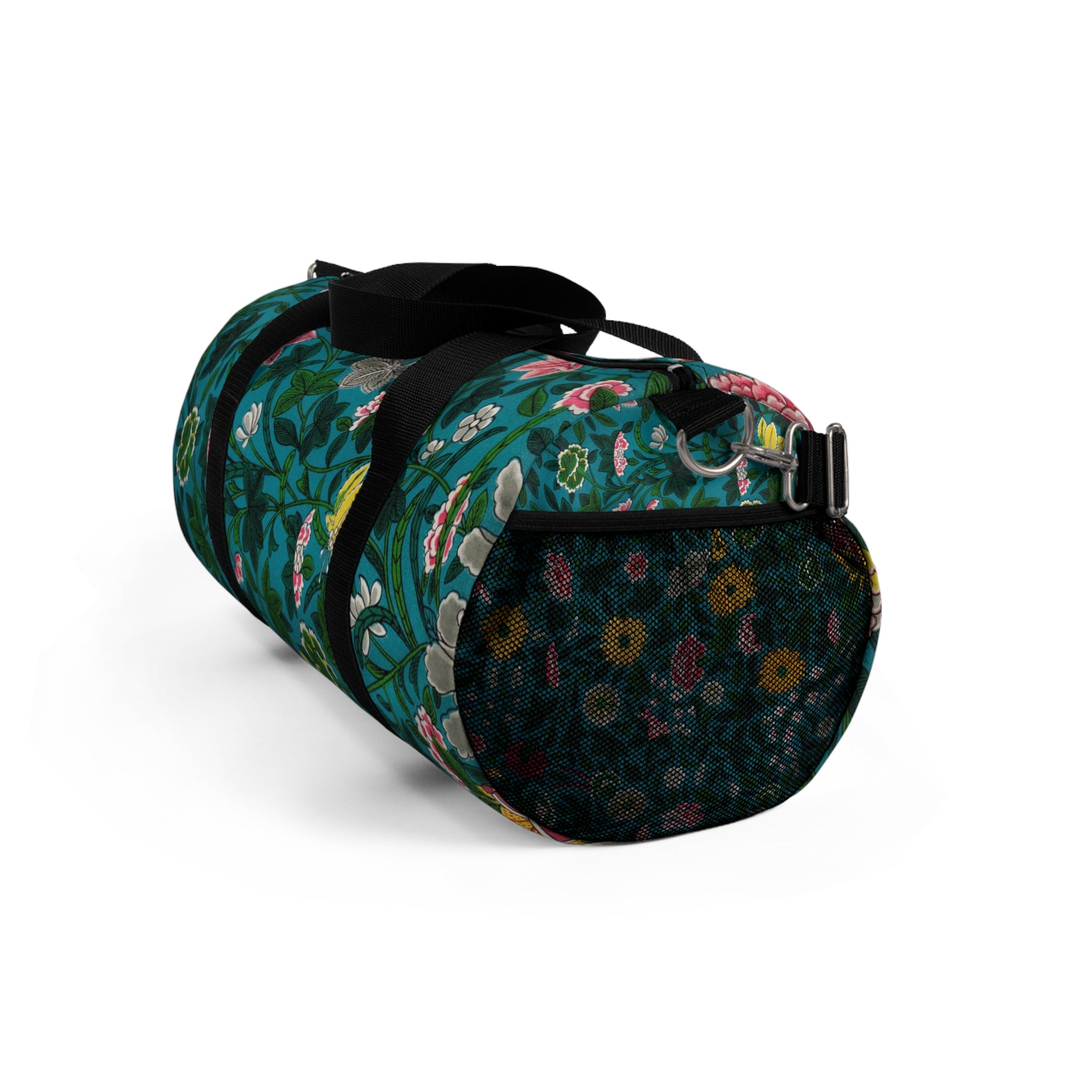 Floral Garden Duffel Bag – Teal Vintage Flower Travel Gym Bag