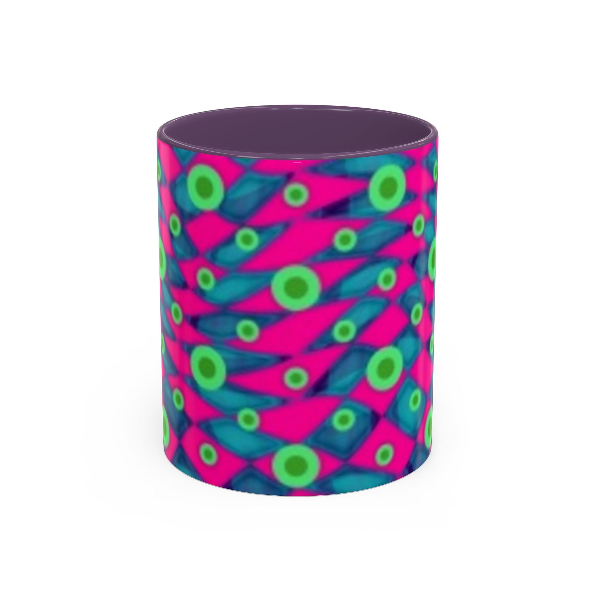 Abstract Neon Pattern Coffee Mug — Vibrant Retro Geometric Accent Mug (11/15oz)