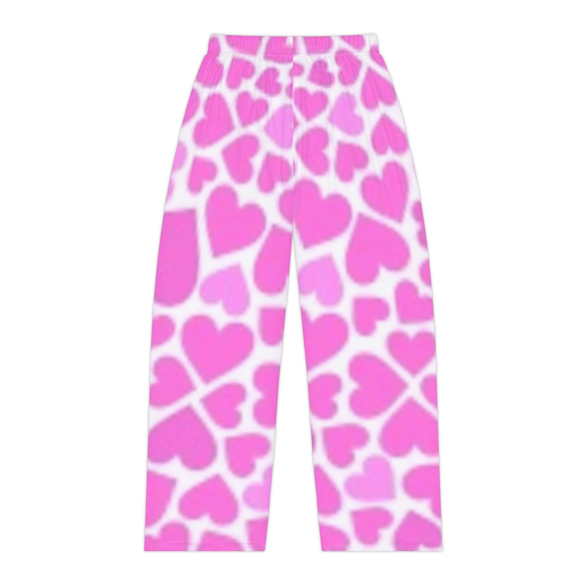 Women's Pajama Pants — Pink Heart All-Over Print Lounge Sleepwear