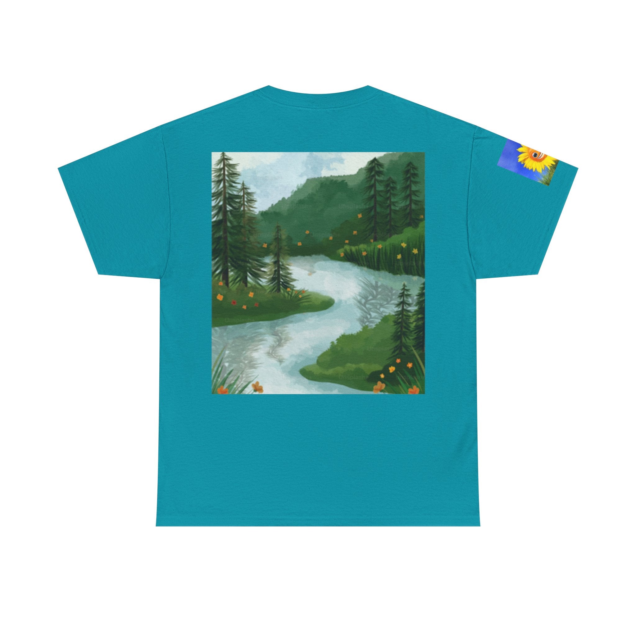 T-Shirt — Desert Turtle & Scenic River Vintage Nature Artwork