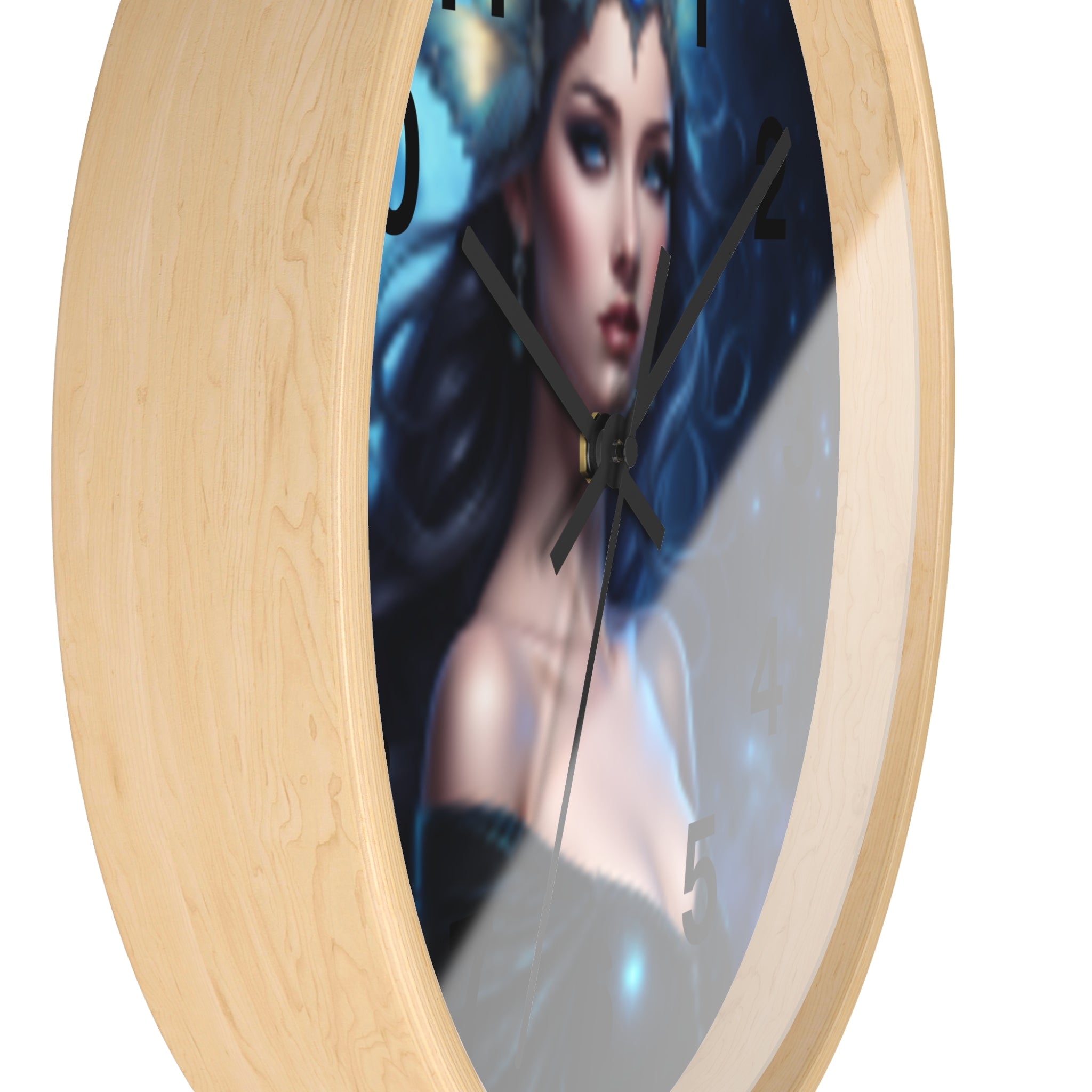 Moonlit Sorceress Wall Clock — Fantasy Goddess Decor