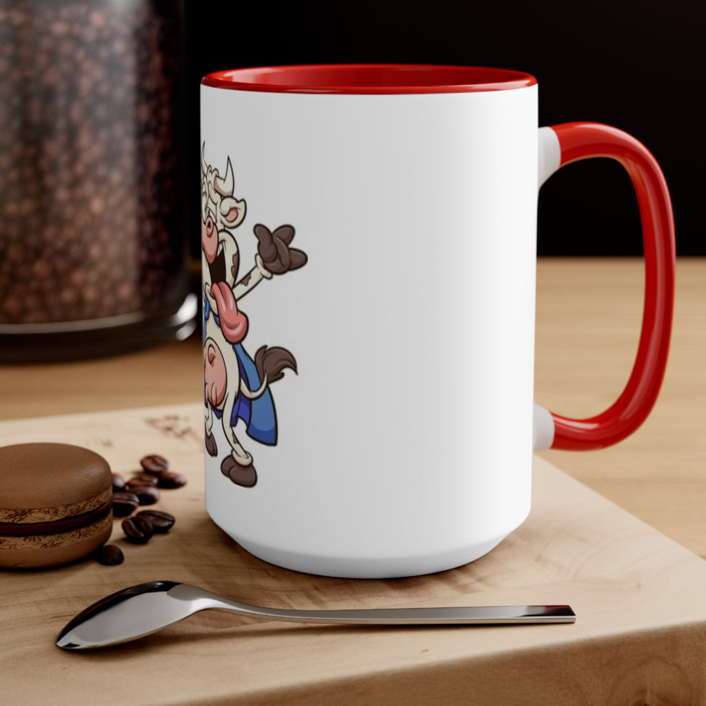 Funny Cow Beer Accent Mug — Pink Interior Coffee Cup for Farm, Brewery & Party Gifts