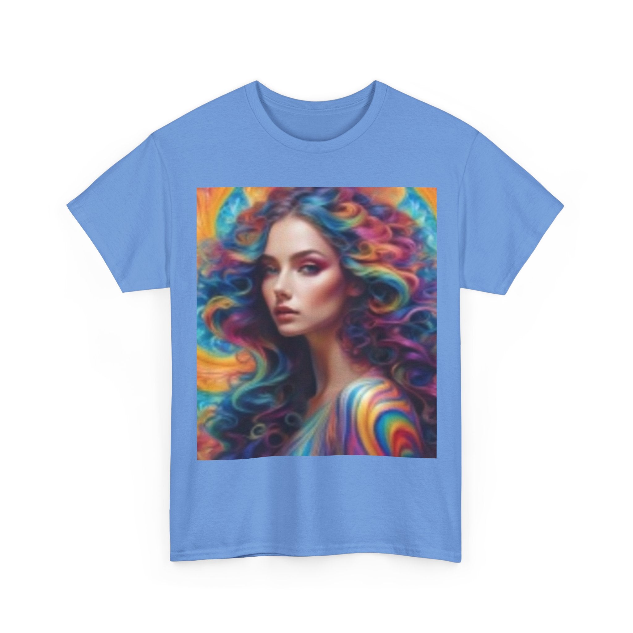 Psychedelic Beautiful Woman T-Shirt — Vibrant Rainbow Woman Art Tee