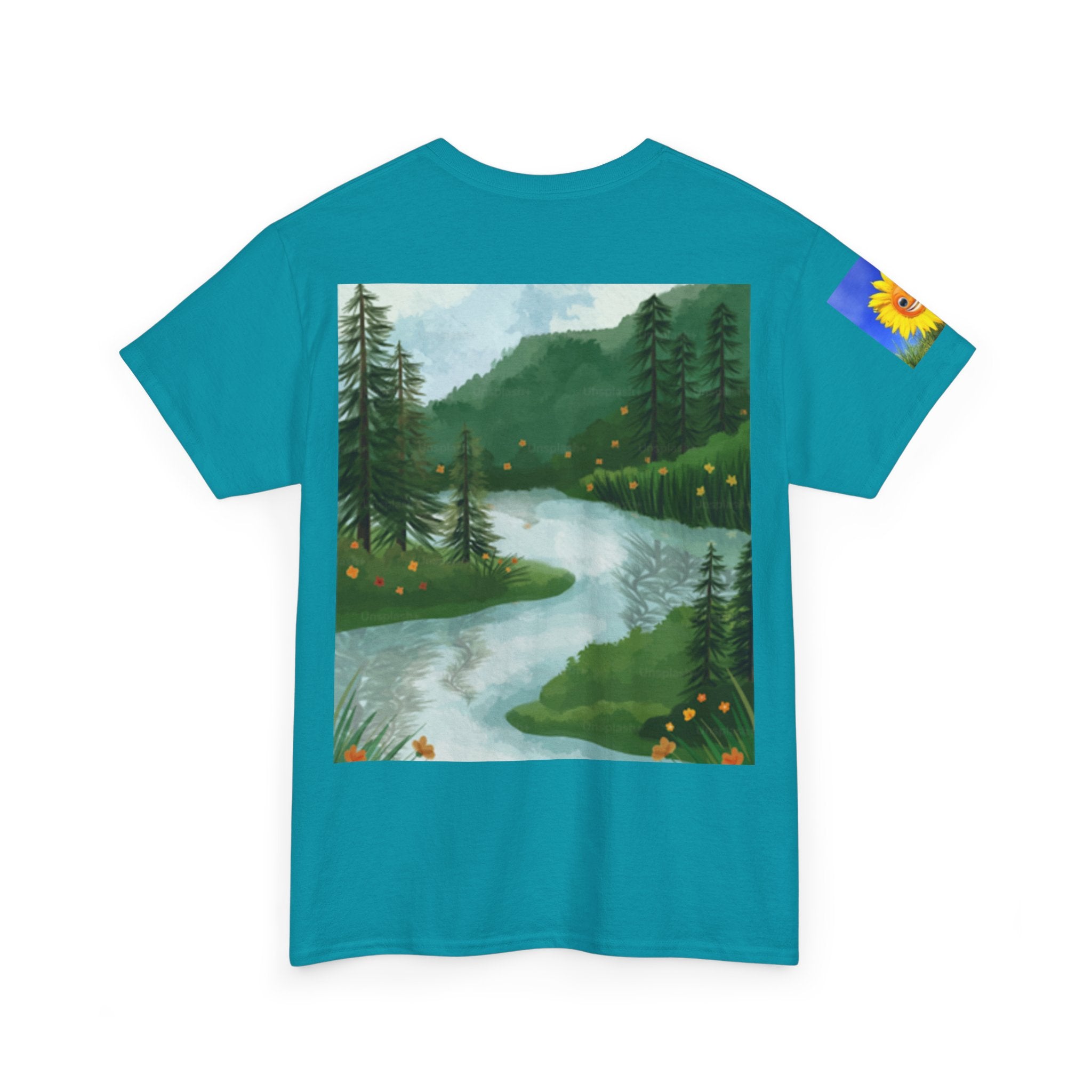 T-Shirt — Desert Turtle & Scenic River Vintage Nature Artwork