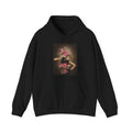 Beautiful Woman Floral Portrait Hoodie — Surreal Pink Blossom Art Sweatshirt