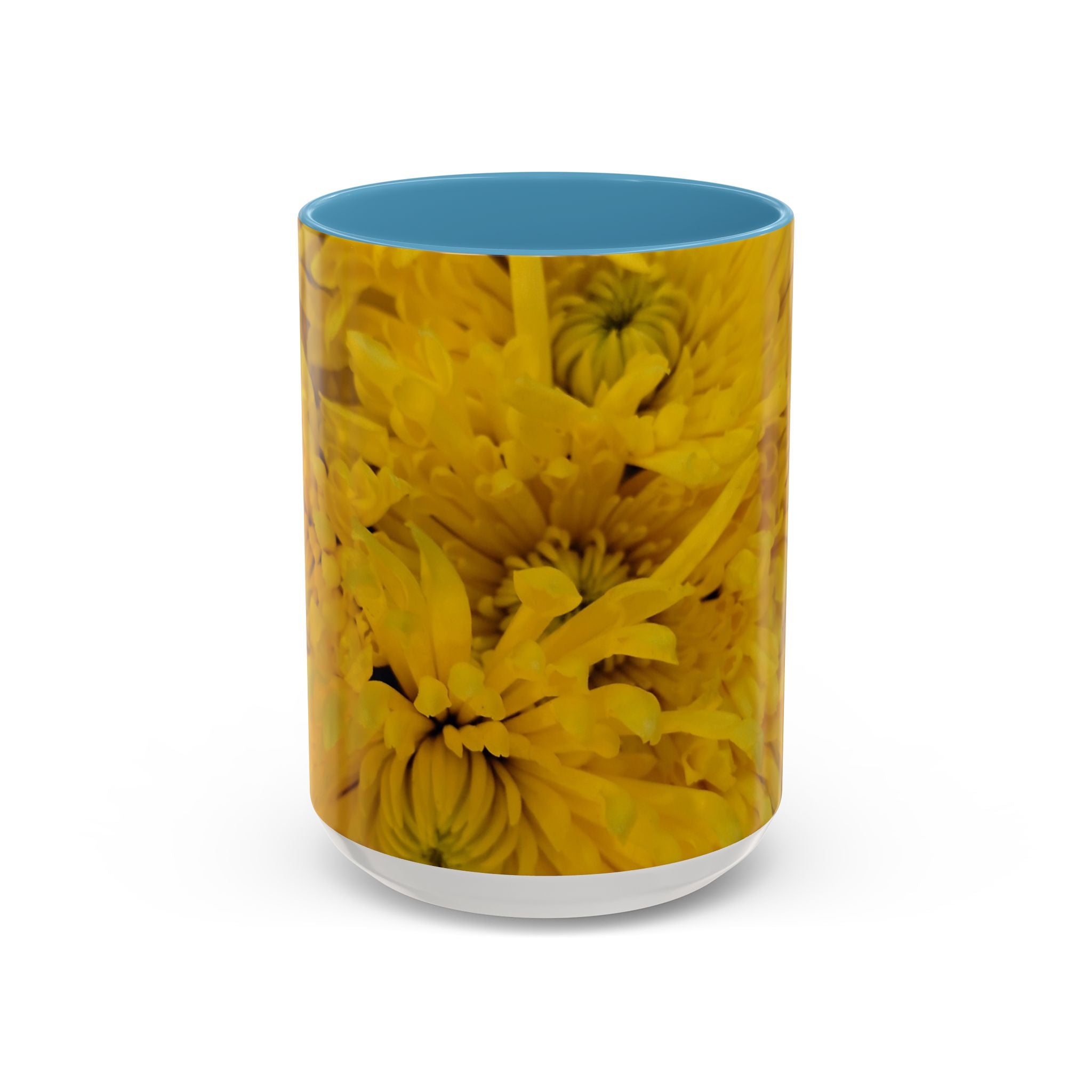 Mug à café motif chrysanthème jaune — Tasse à thé florale 11/15oz