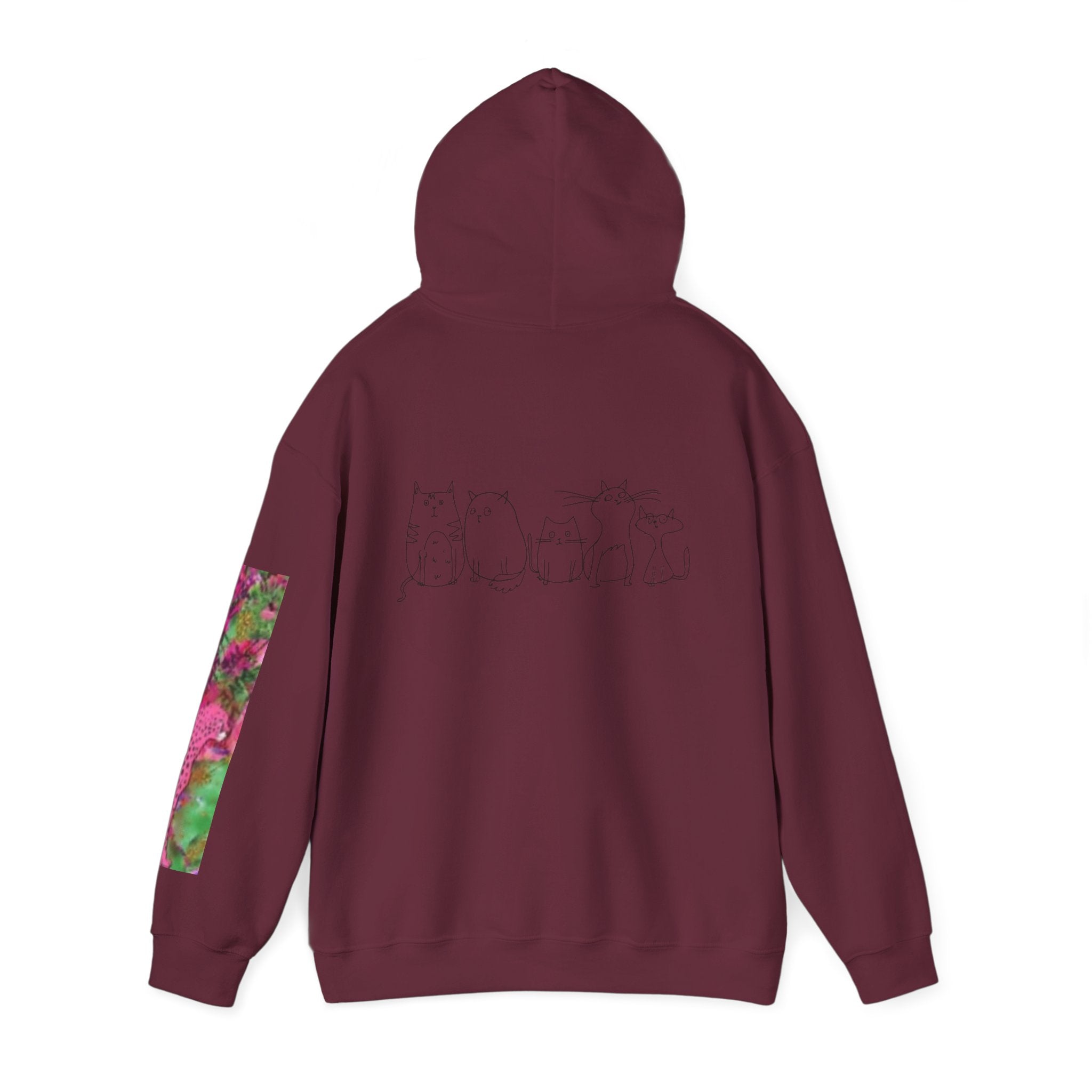 Cat Crew Hoodie — Colorful Curious Cats Graphic Sweatshirt