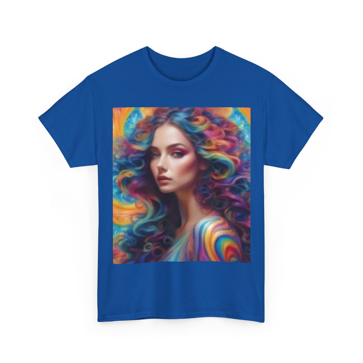 Psychedelic Splashy Colors~Beauitful Woman — Colorful Woman Art T-Shirt