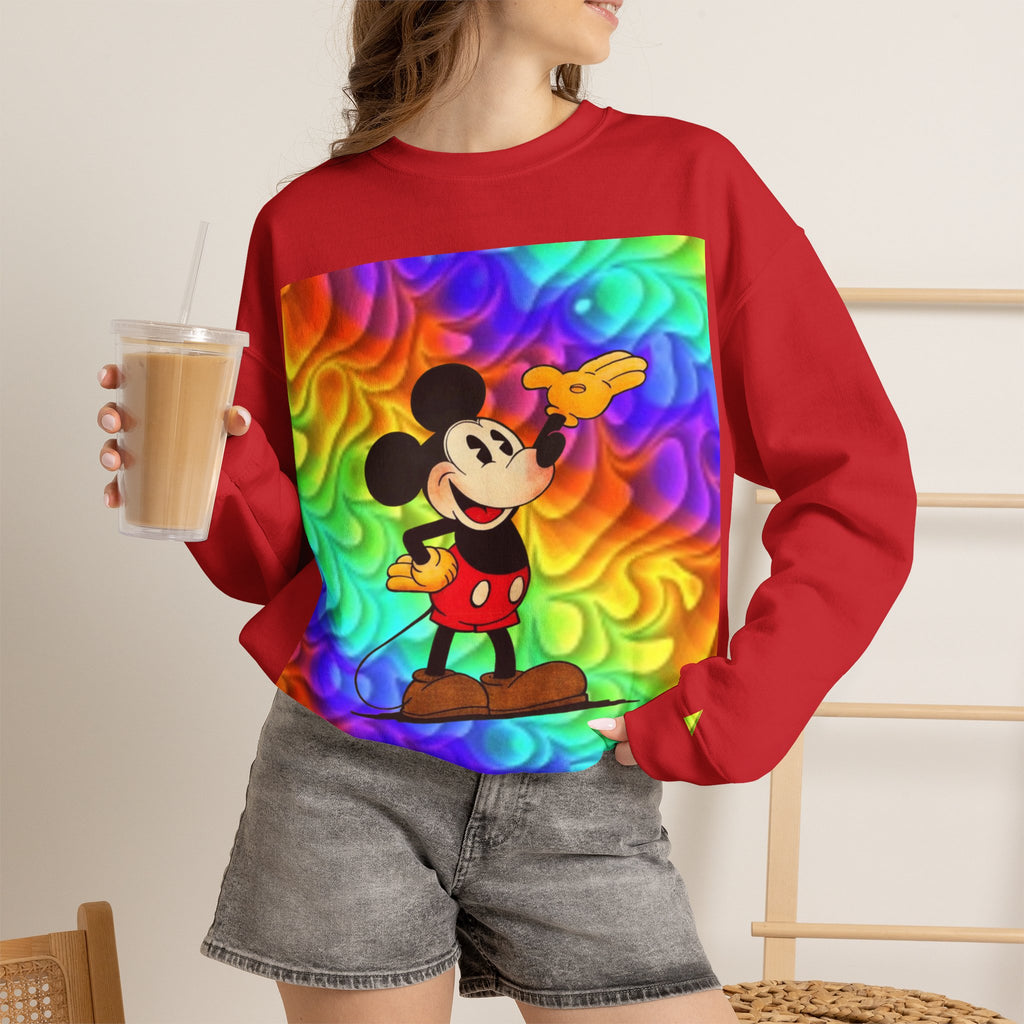 Mickey Mouse Rainbow Colors Unisex Heavy Blend Crewneck Sweatshirt