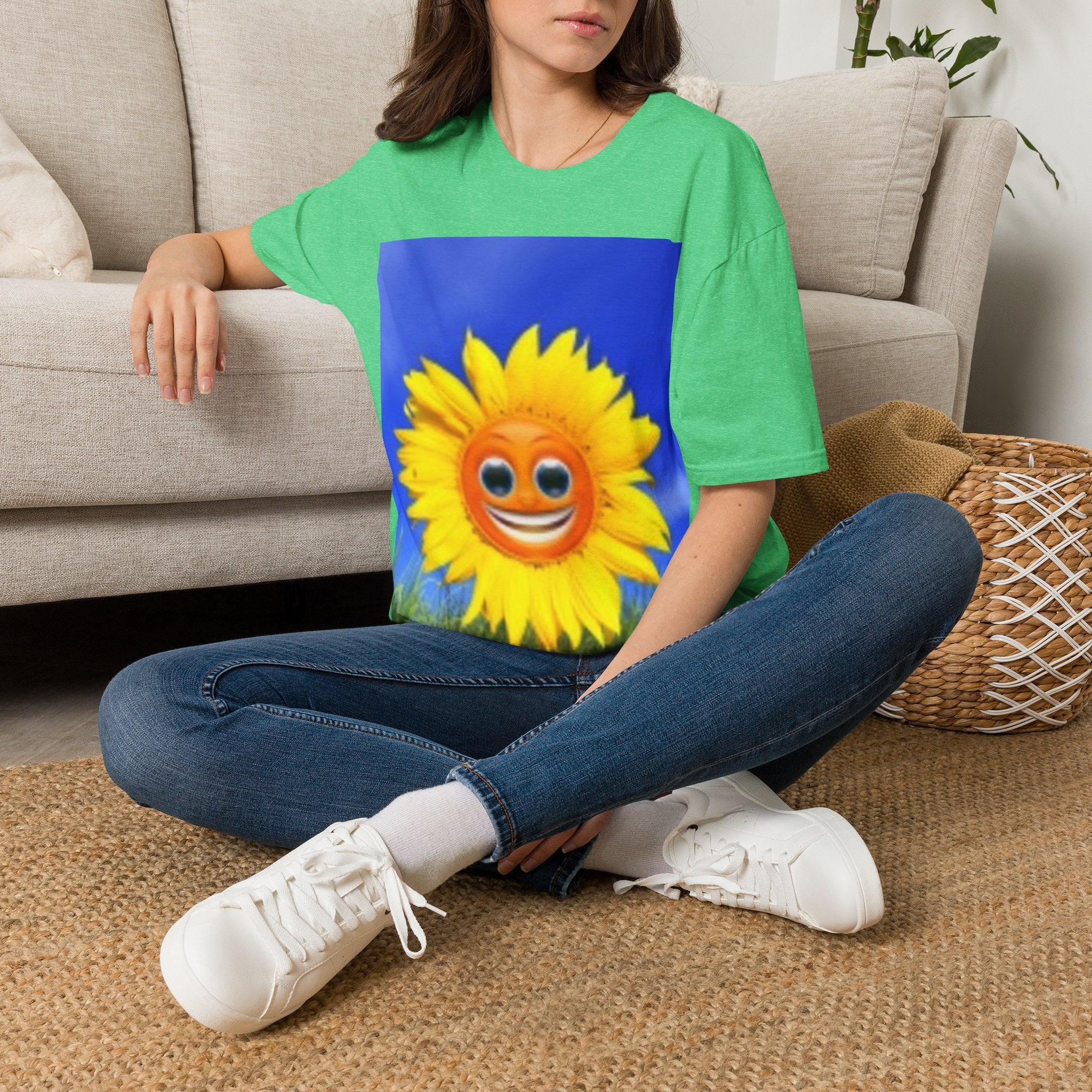 Sunflower Smile T-Shirt — Bright Happy Floral Graphic Tee
