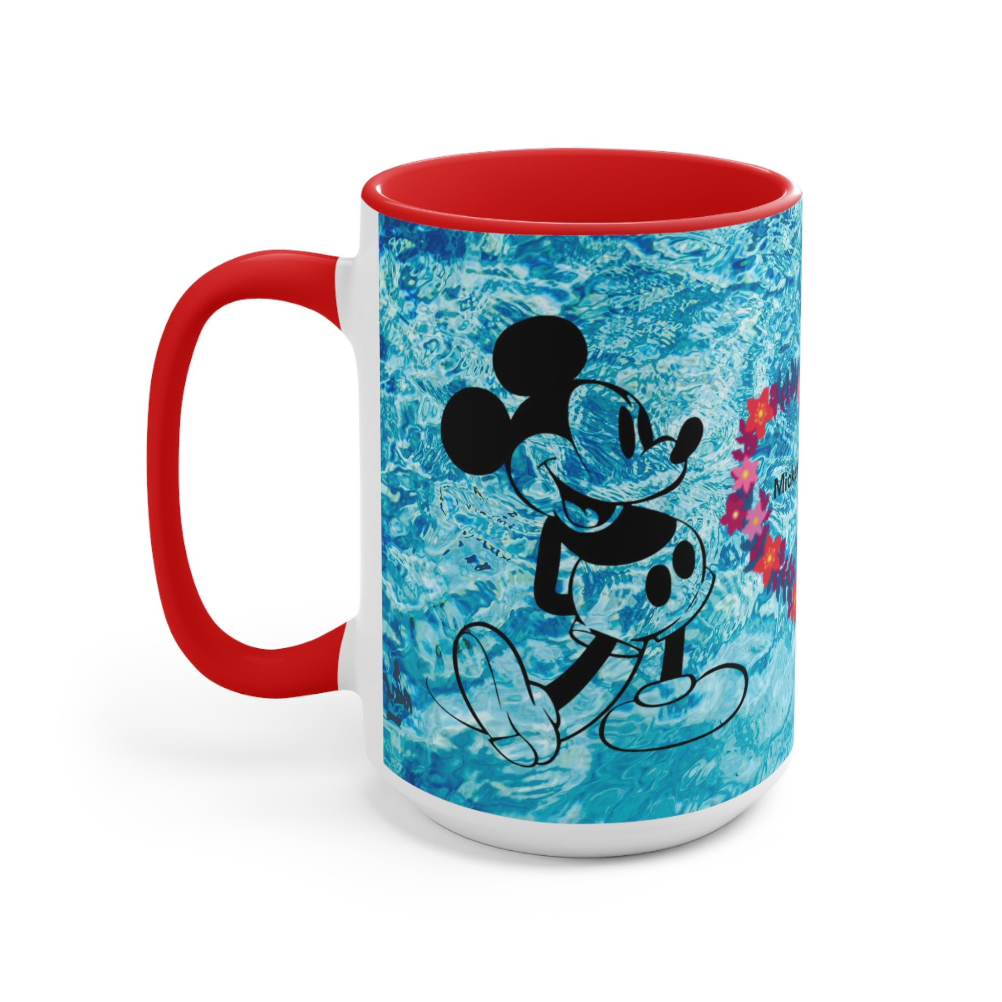 Mickey & Minnie Vibes Accent Mug — Floral Heart Retro Disney Design