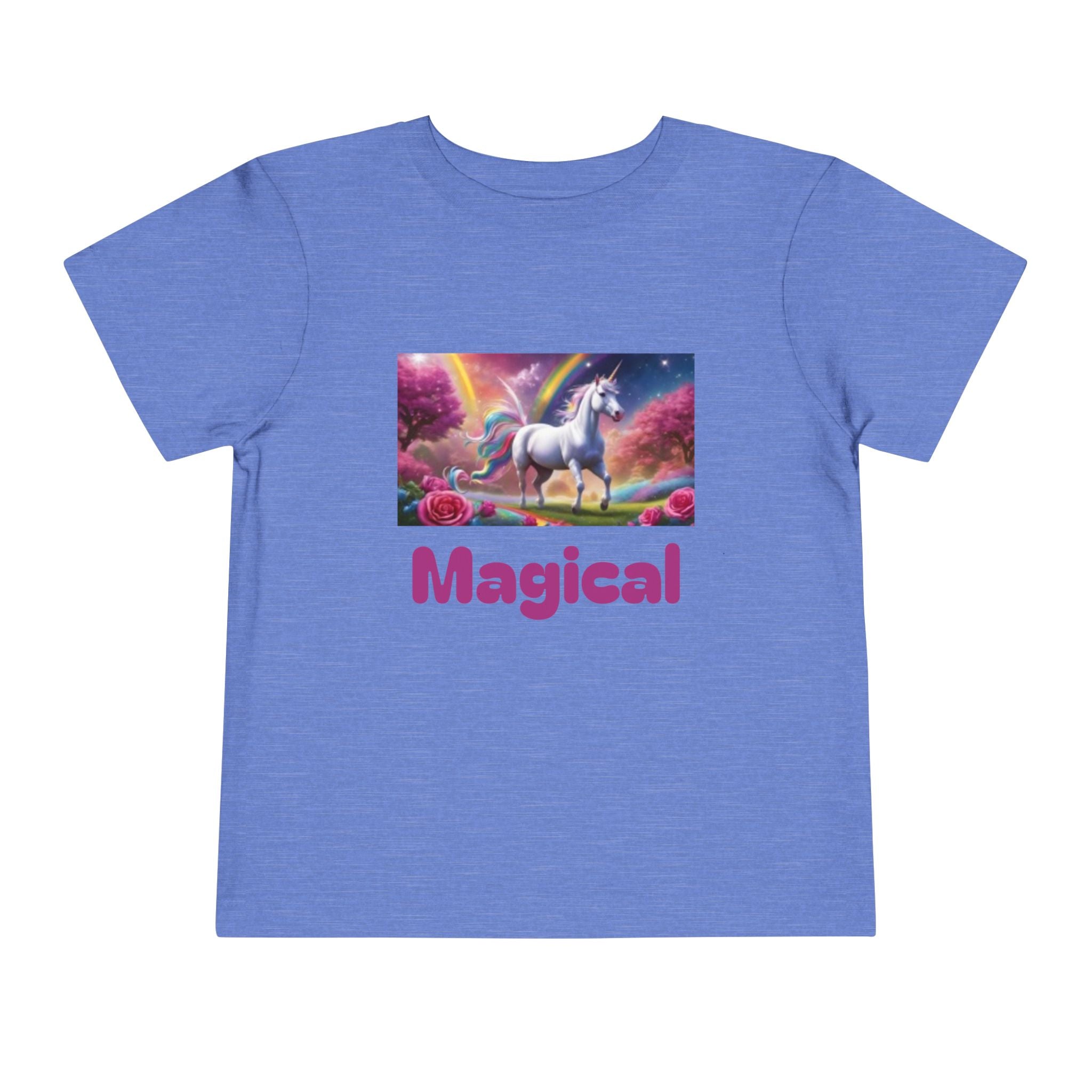 T-shirt enfant fantaisie licorne — T-shirt licorne arc-en-ciel magique