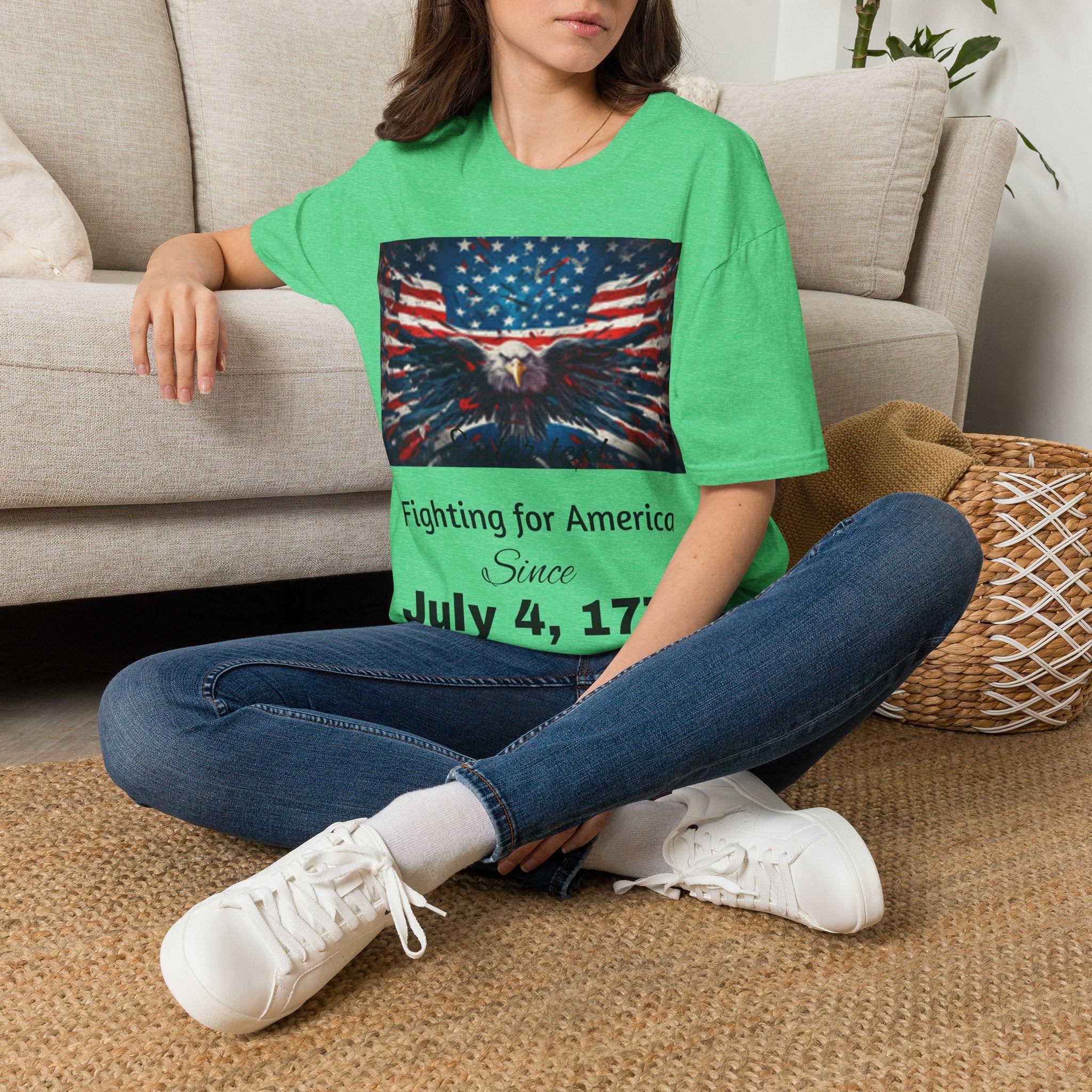 Patriotic Eagle T-Shirt — American Flag Bald Eagle I Love America!