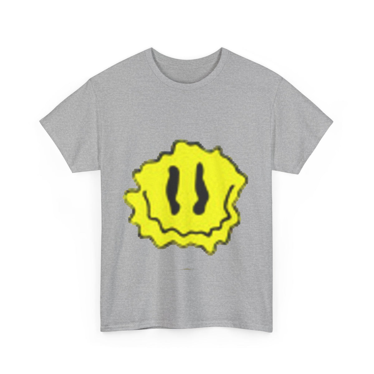 Yellow Grunge Smiley T-Shirt — Distressed Happy Face Tee