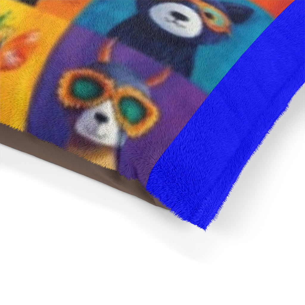 Colorful Masked Animal Patchwork Pet Bed