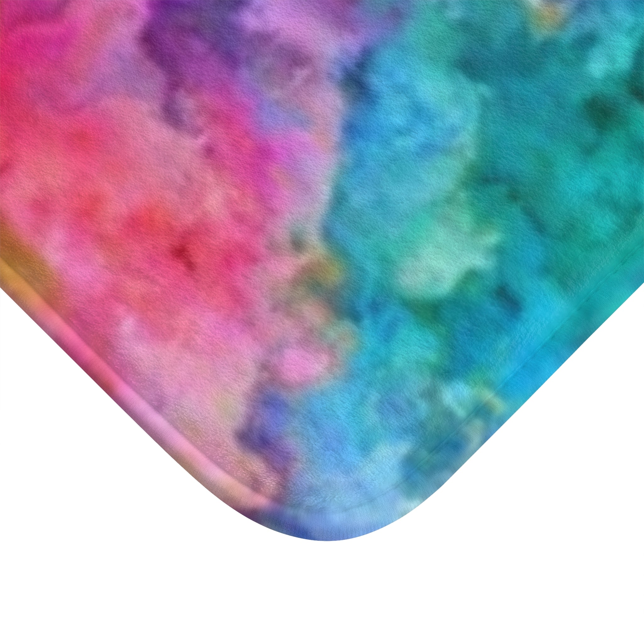 Vibrant Watercolor Cloud Bath Mat — Rainbow Abstract Non-Slip Bathroom Rug