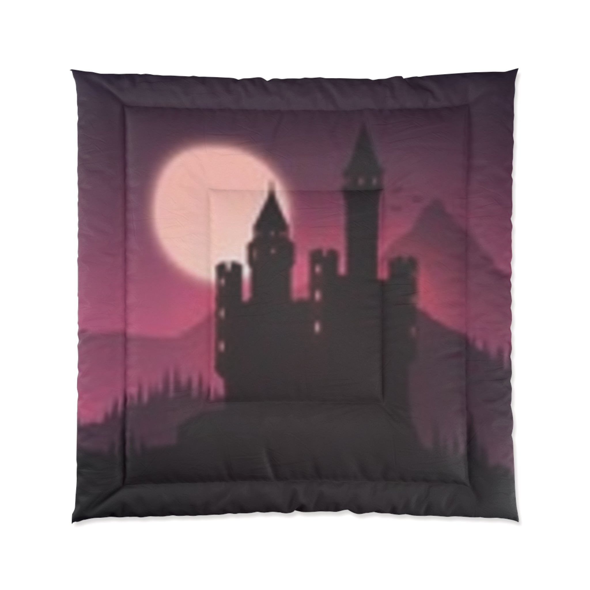 Castle Moonlight Comforter — Pink Purple Fantasy Bedding