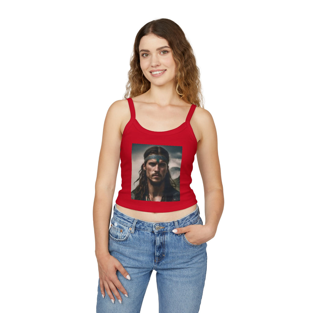 Wolf Spirit Crop Tank — Boho Native-Inspired Women's Spaghetti Strap Top
