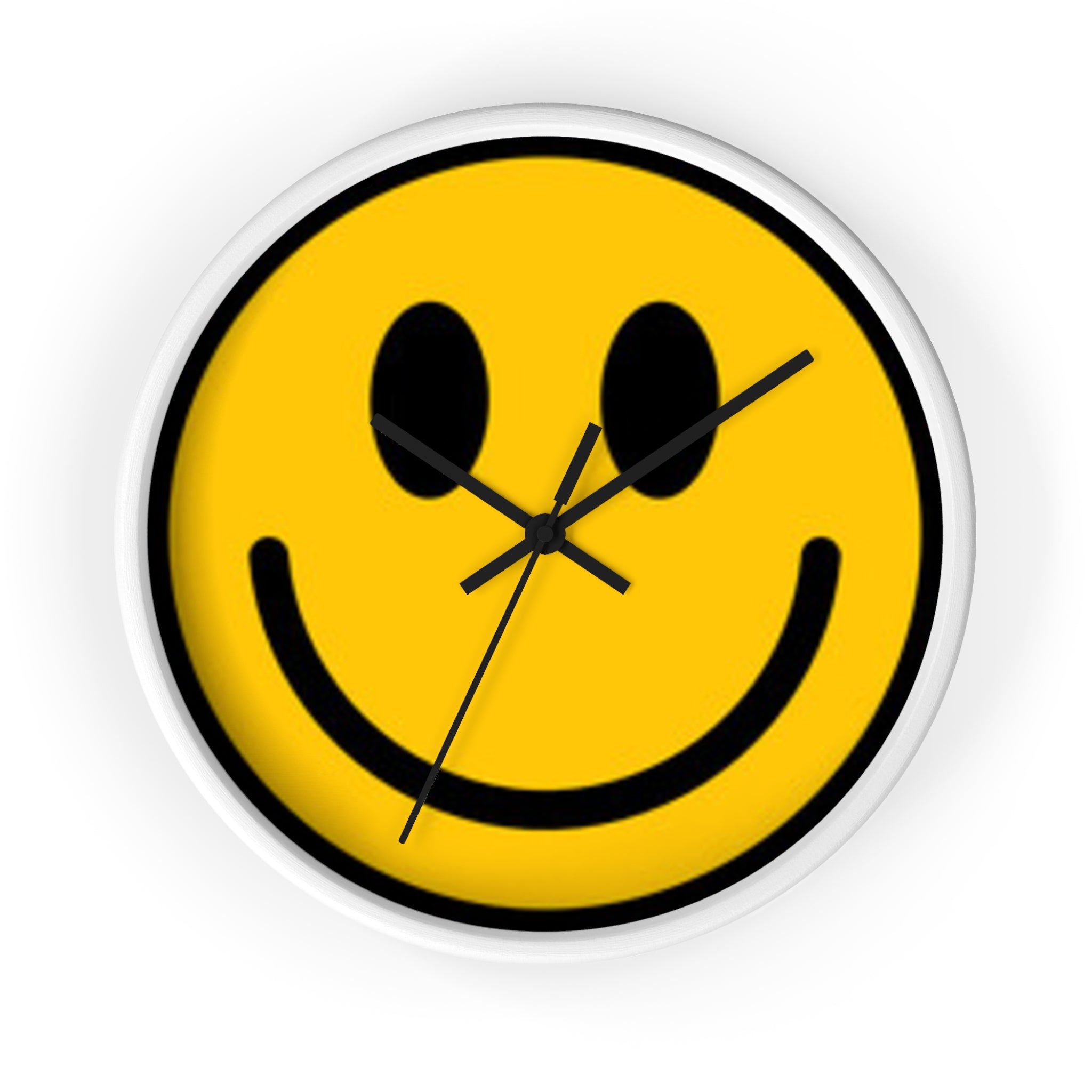 Smiley Face Wall Clock — Retro Yellow Happy Face Decor for Home & Office