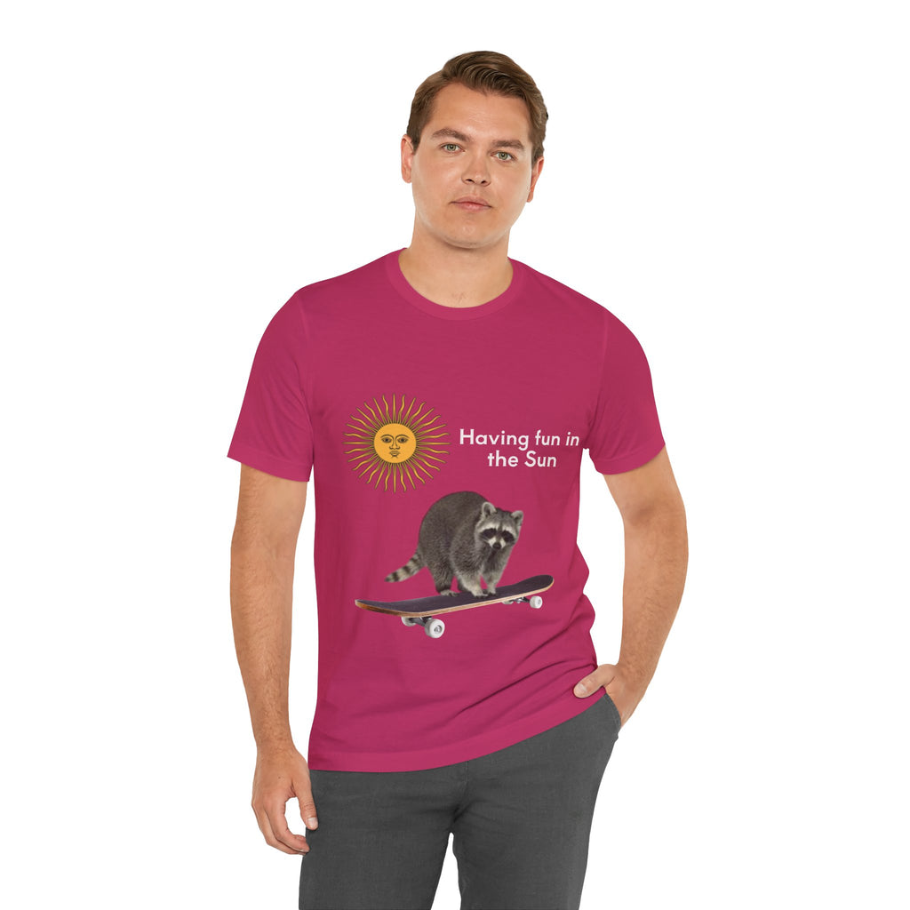 Raccoon Riding Skateboard T-Shirt — Cute Skate & Wildlife Graphic Tee