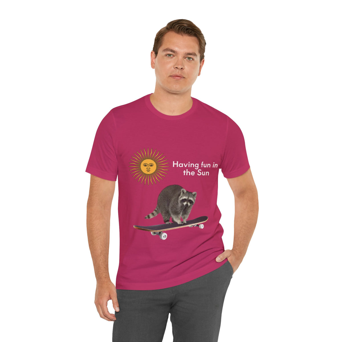 Raccoon Riding Skateboard T-Shirt — Cute Skate & Wildlife Graphic Tee