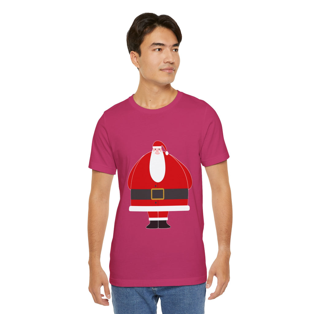 Santa Claus Graphic Tee — Cute Round Santa Christmas T-Shirt