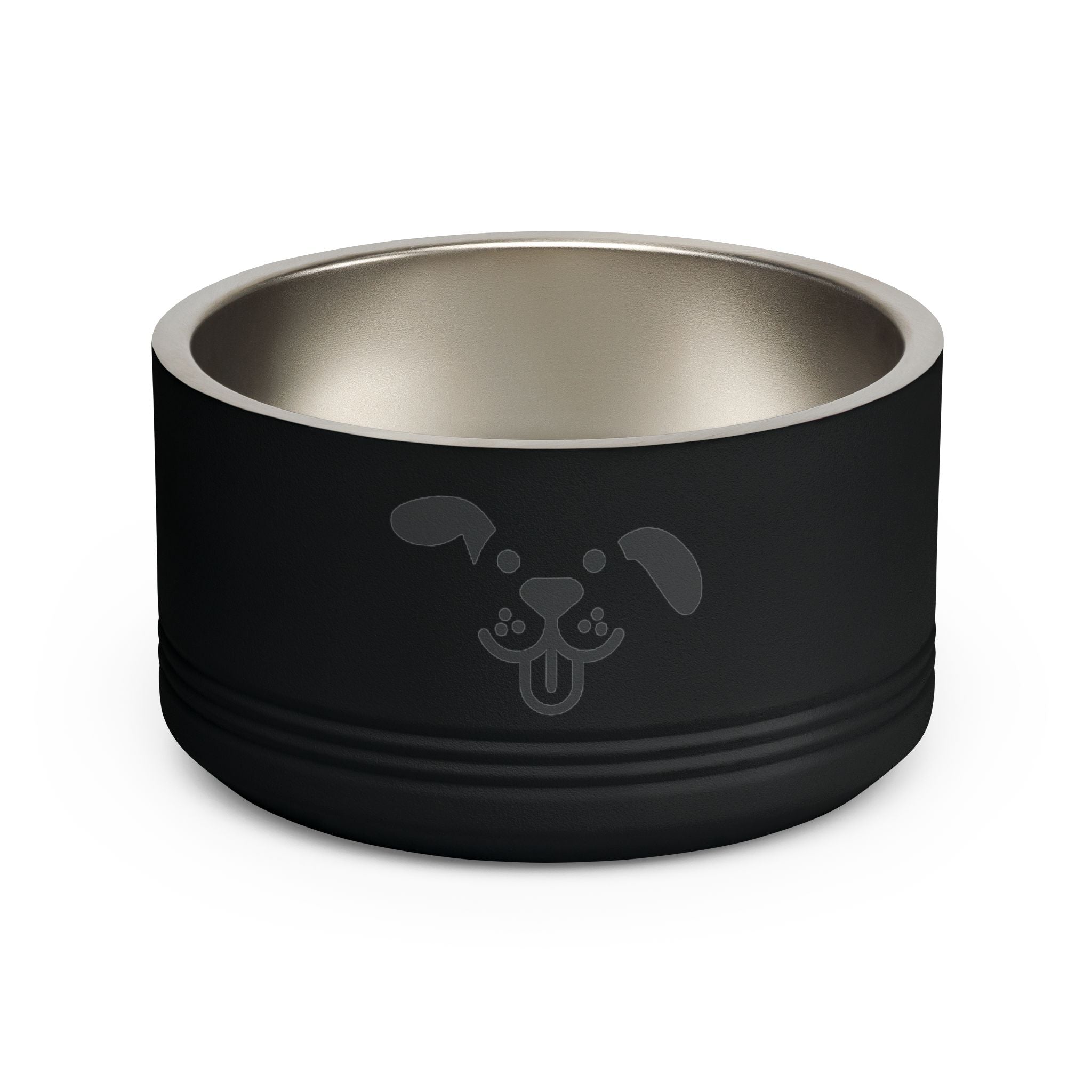 Cute Dog Face Stainless Steel Pet Bowl — 18 oz Cute Minimalist Dog Food & Water Dish