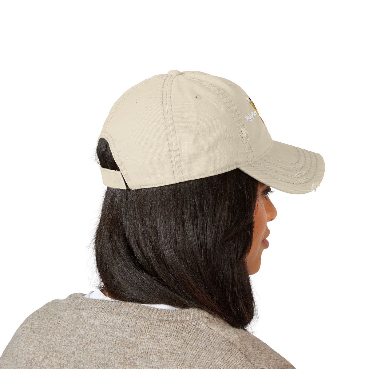 Embroidered Distressed Dad Hat — Mighty Mouse Patch Cap
