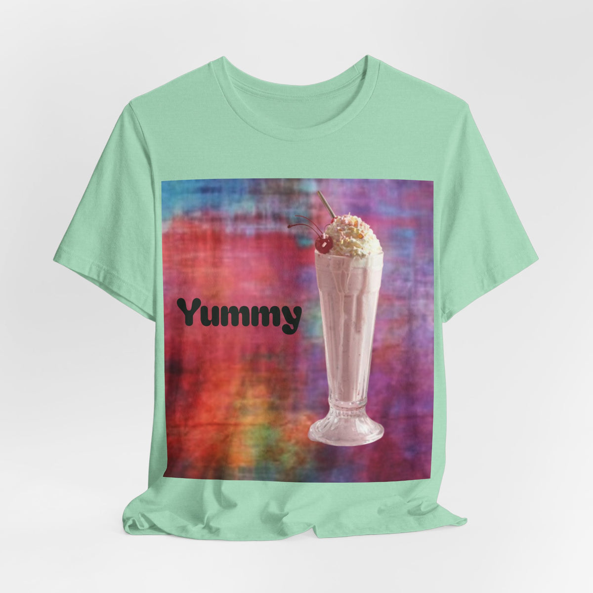 Yummy Strawberry Milkshake Tee - Retro Colorful Ice Cream Soda Graphic T-Shirt