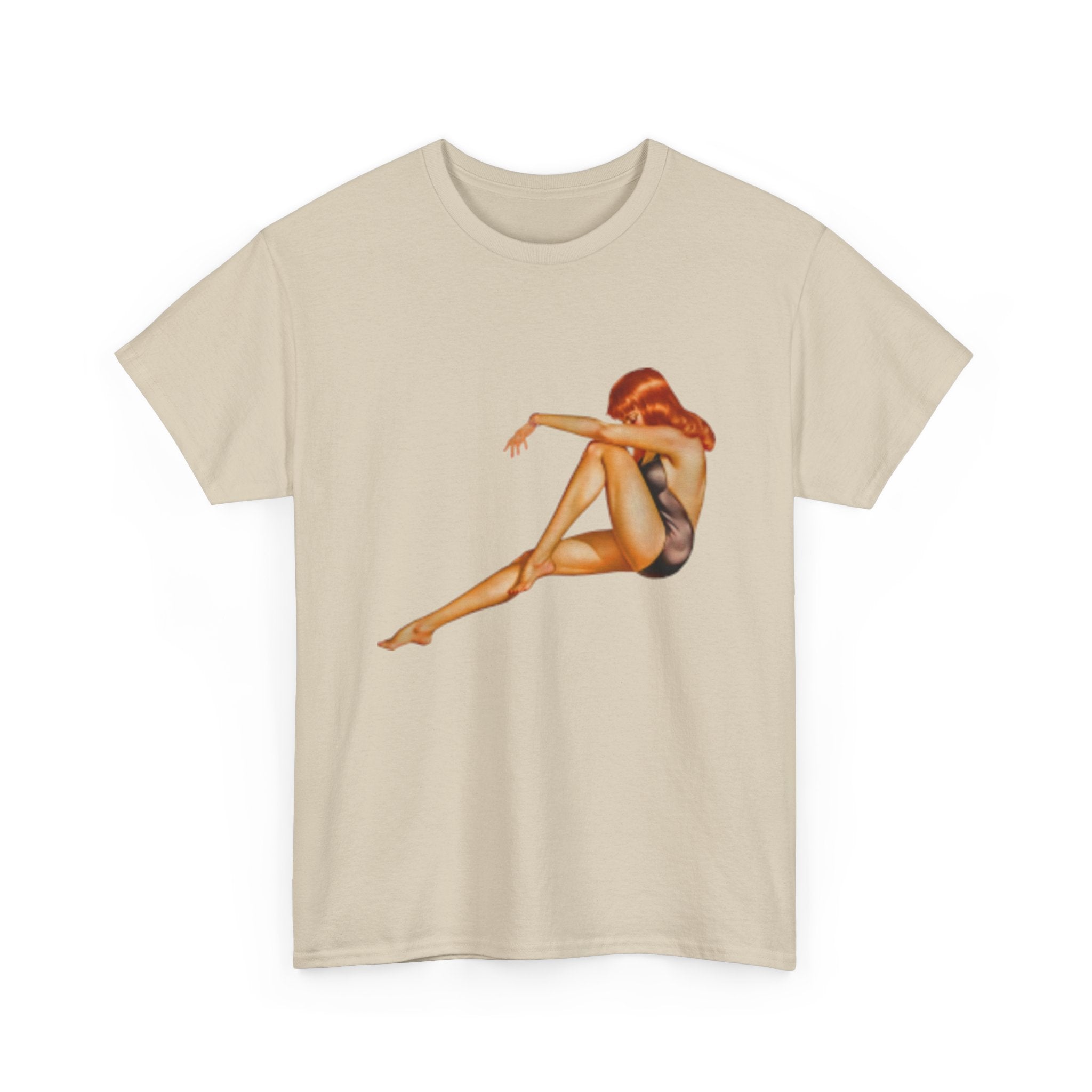 Vintage Pinup Tee — Retro Sitting Woman Graphic T‑Shirt