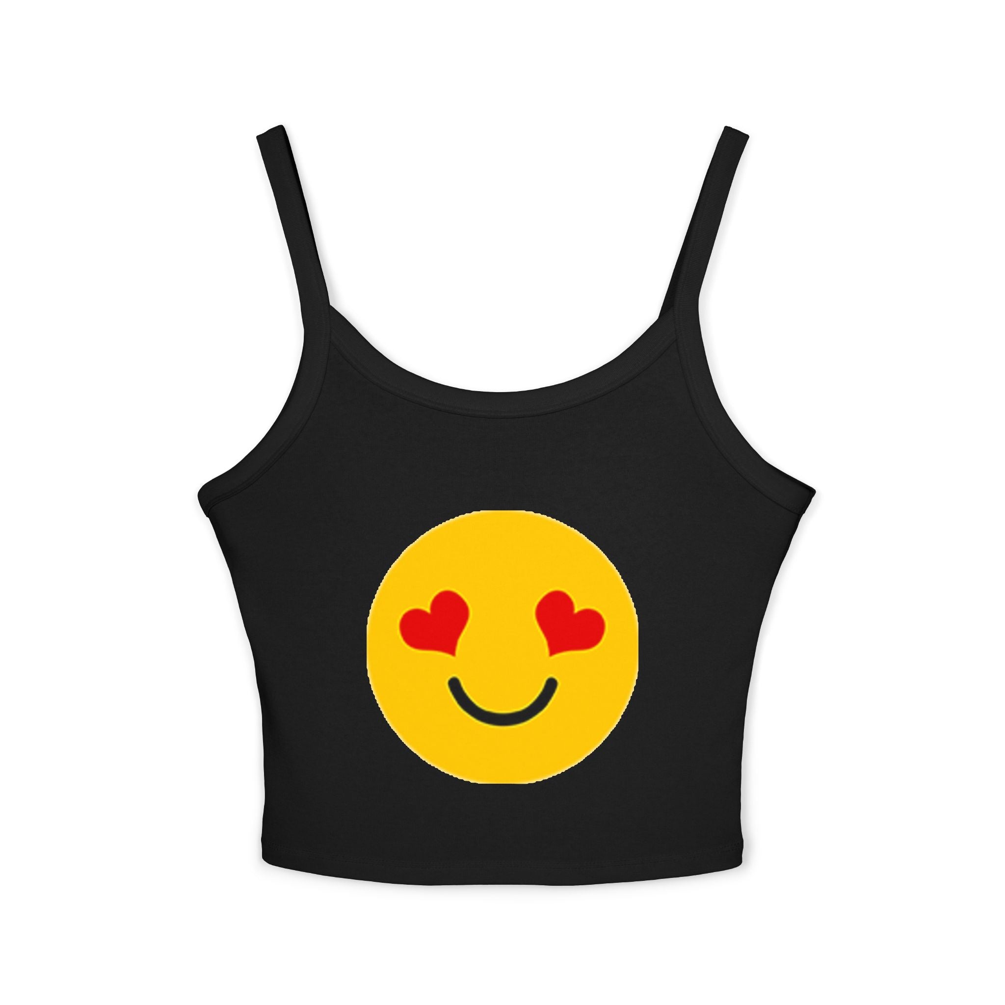 Heart Eyes Emoji Heart Crop Tank Top – Cute Valentine's Love Graphic