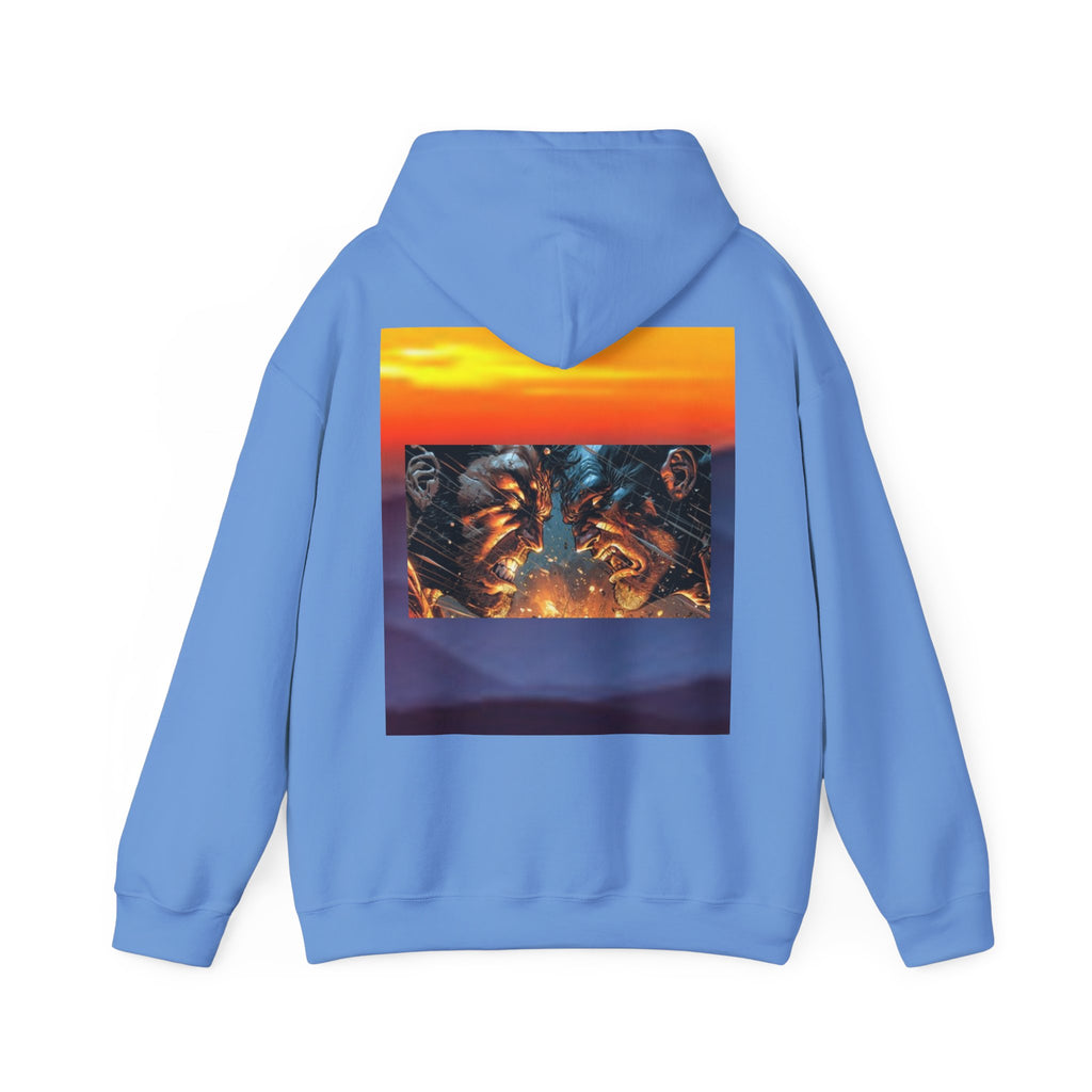 Marijuana Leaf Hoodie with Two Men Angry — Casual Streetwear Pullover