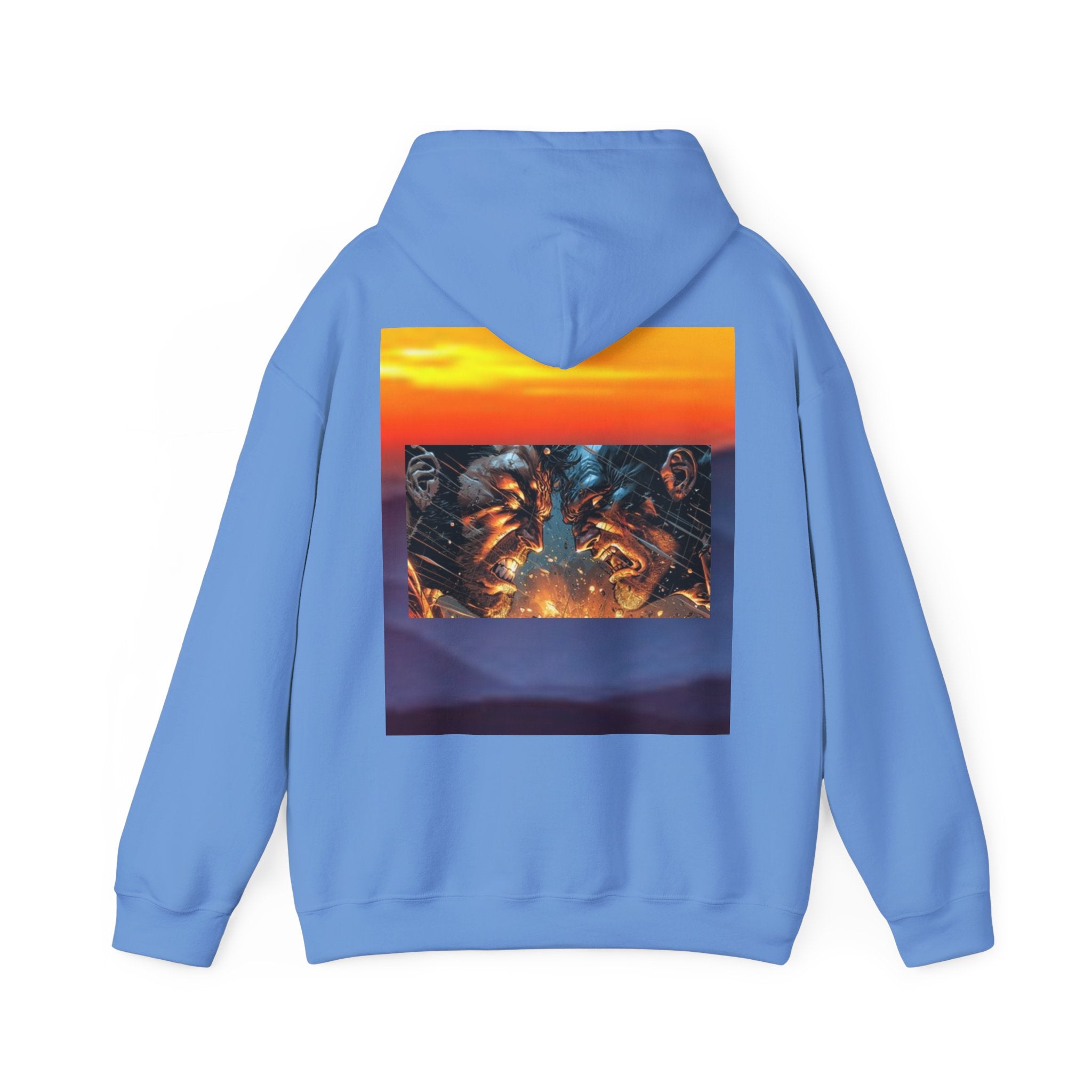 Marijuana Leaf Hoodie with Two Men Angry — Casual Streetwear Pullover
