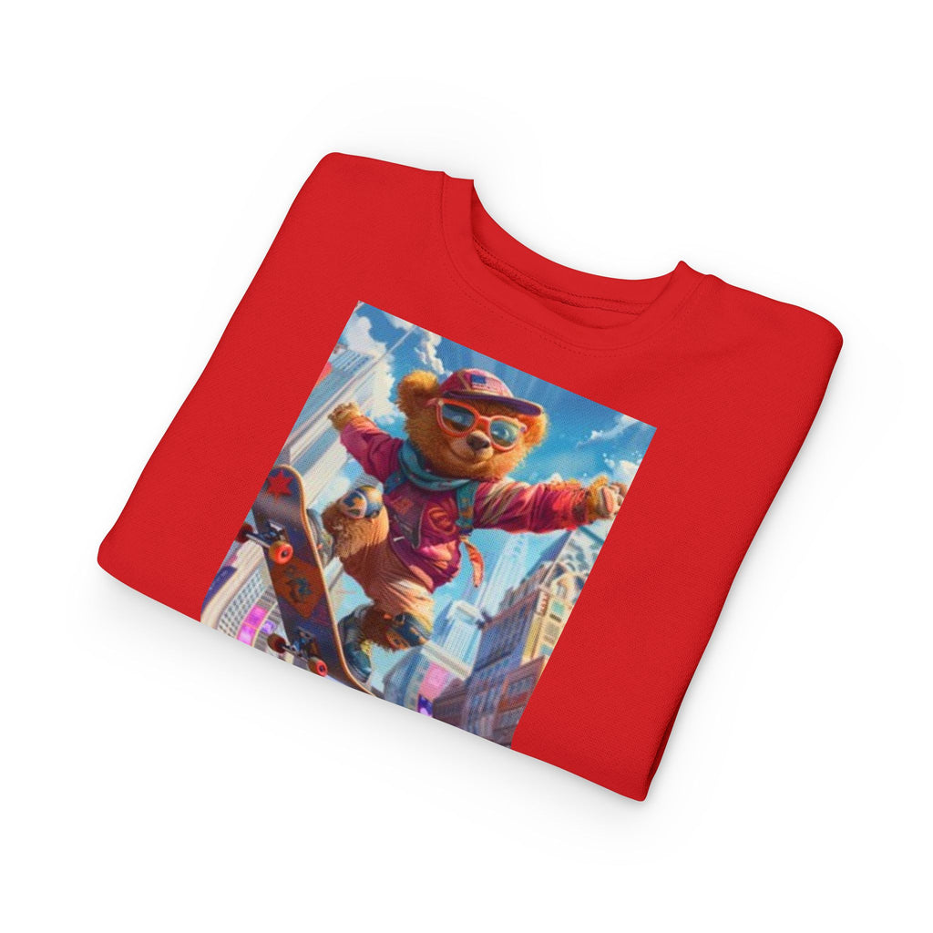Toddler Sweatshirt — Skateboarding Bear Graphic Pullover