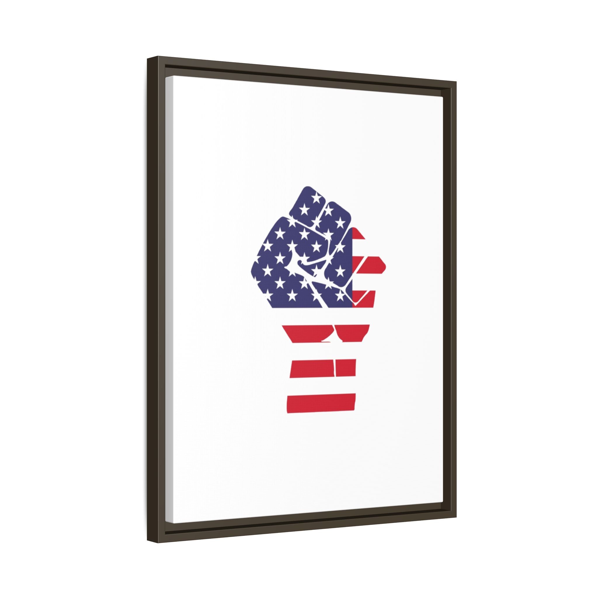 Framed Canvas Print – American Flag Fist Wall Art