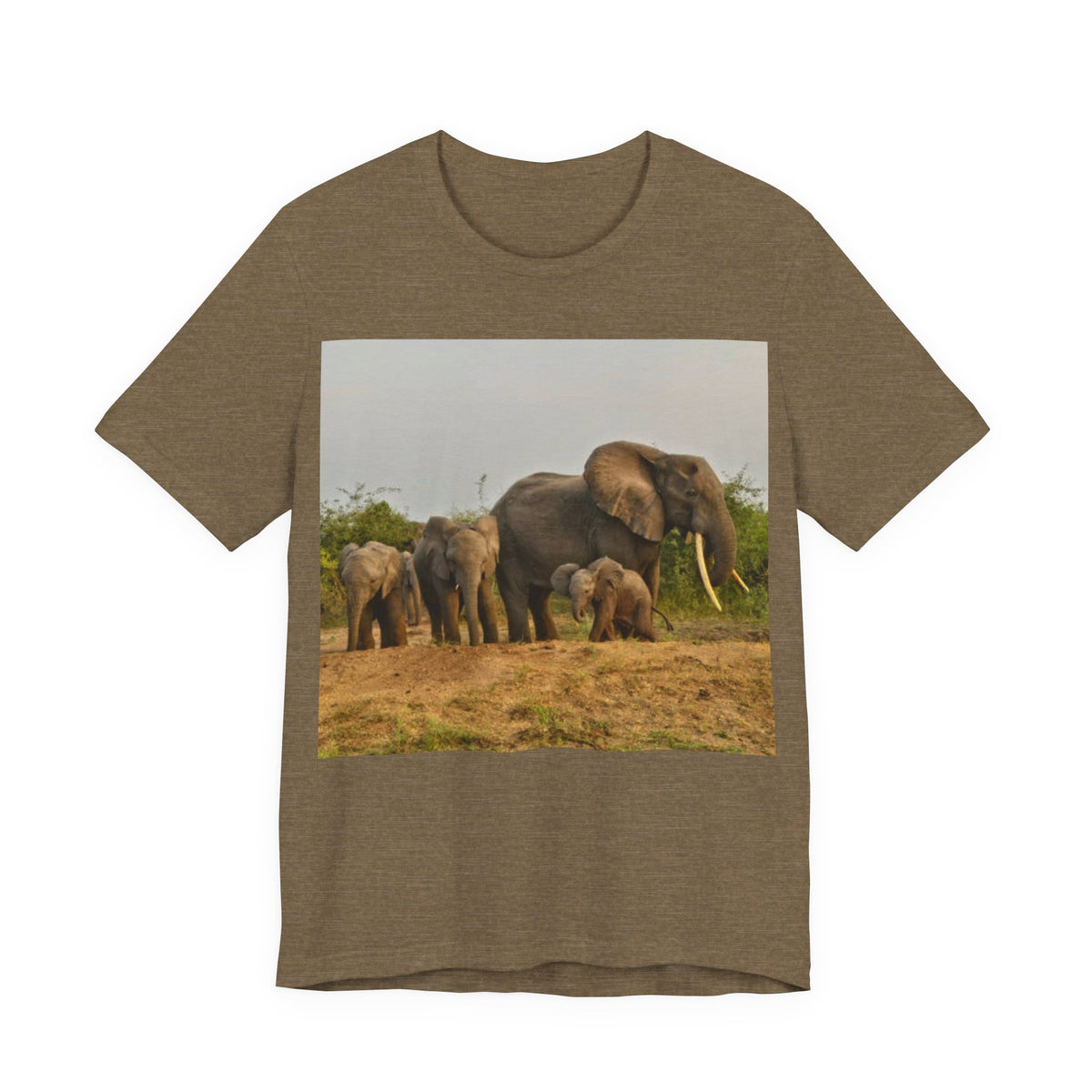 Elephant Herd Photo T‑Shirt — Wildlife Safari Tee