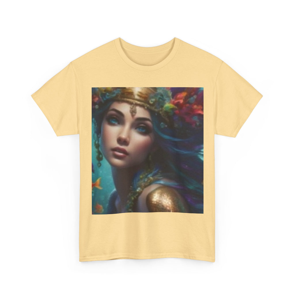 Mythic Sunset Portrait Tee — Artistic Goddess & Vibrant Sunset Graphic T-Shirt